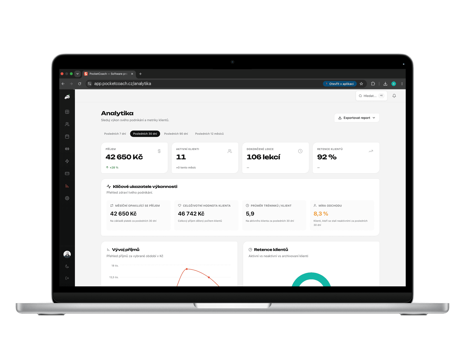 PocketCoach – analytika a příjmy