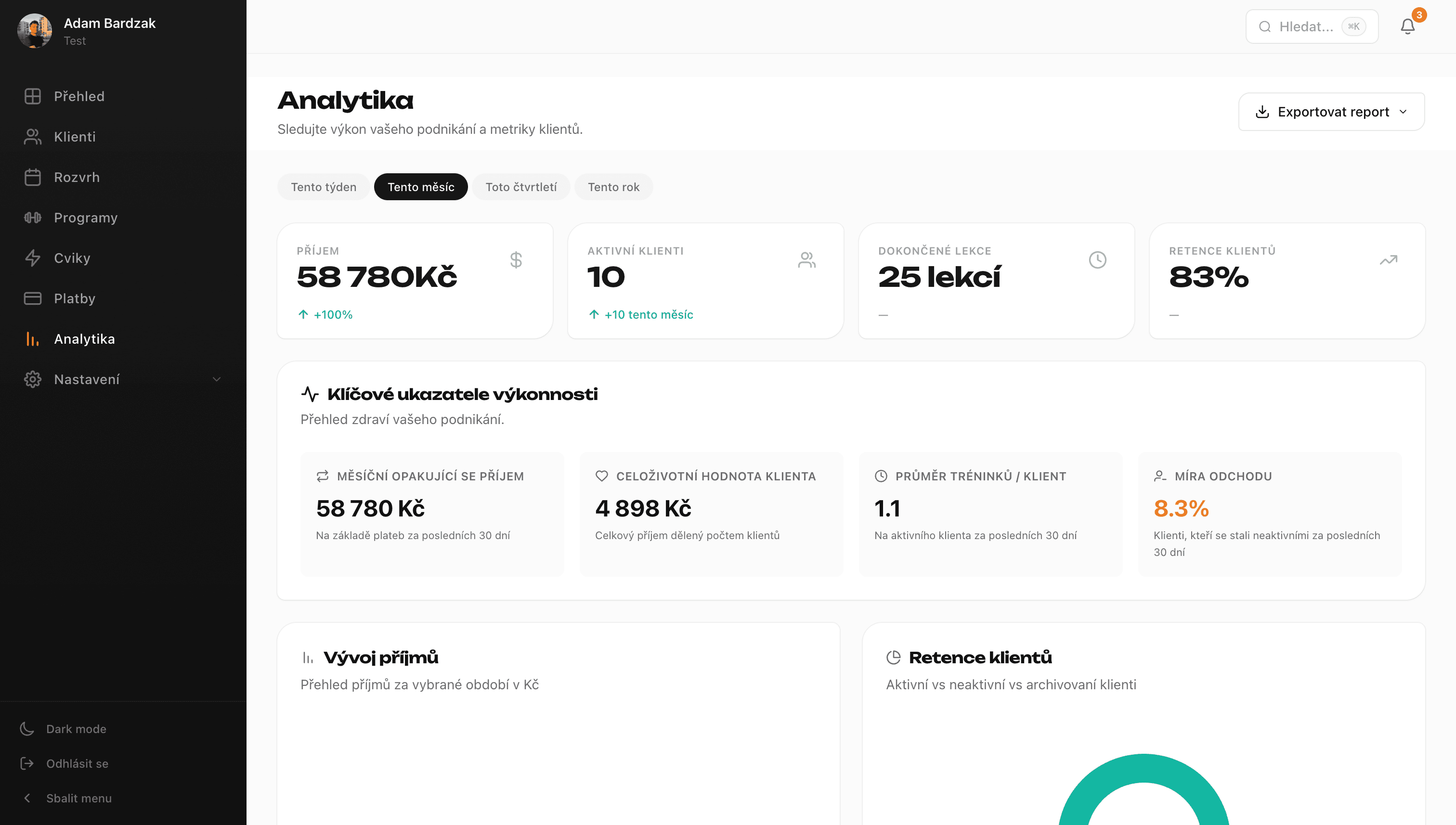 PocketCoach – analytika a příjmy