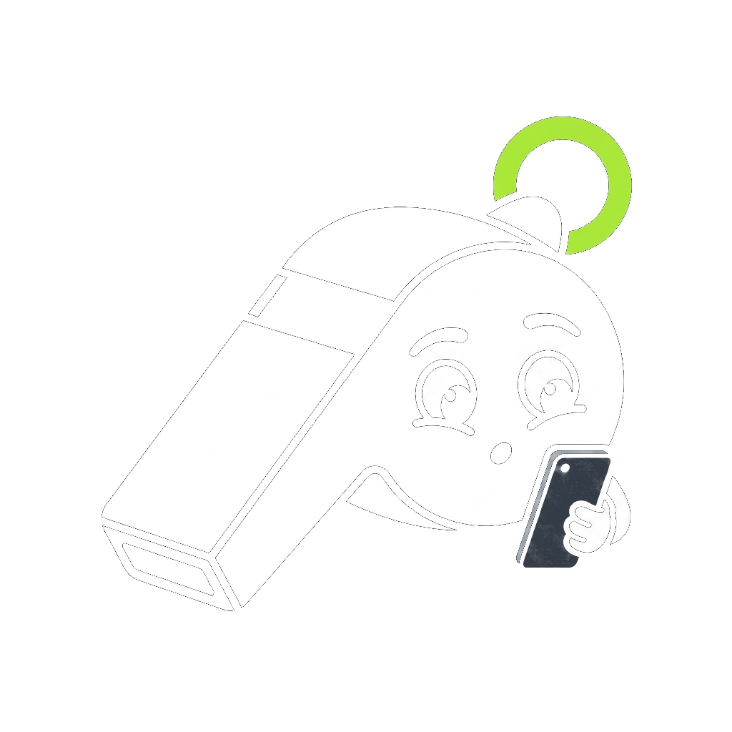 Maskot PocketCoach s telefonem